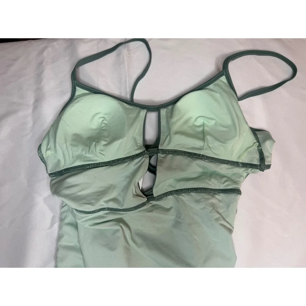 Cupshe Sage Green‎ Cutout One Piece Swimsuit DAA12E4E025PP NWT Small
